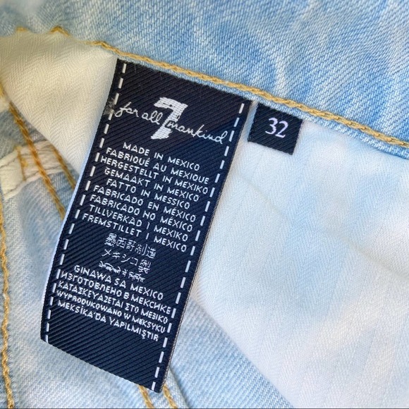 7 For All Mankind plus size frayed denim jean mini skirt w/ fringe NWT Sz 32 - Picture 16 of 16